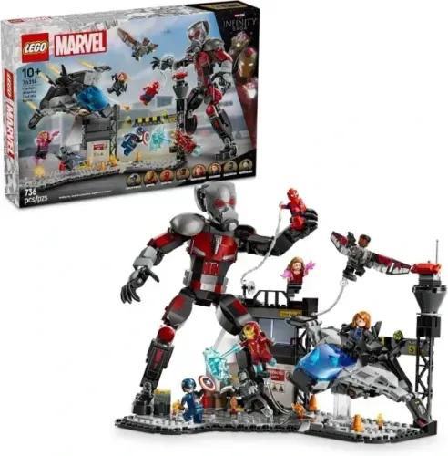 Lego 76314 Marvel Civil Battle War Quinjet + C/8 Figuras 736