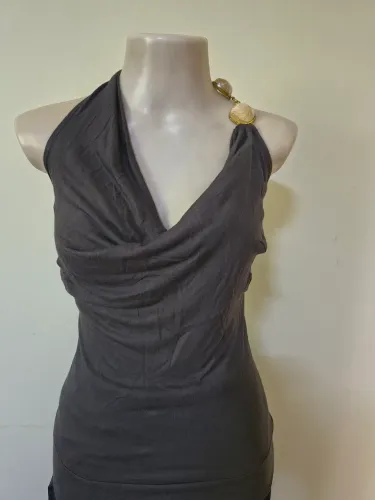 Blusa Feminina Sirene Preta Com Detalhes de Pedra Sintética na Alça Made In USA