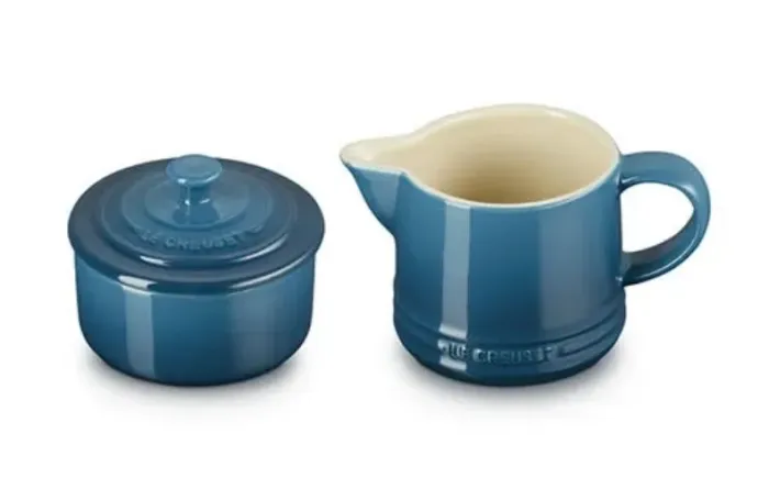 Le Creuset Cream & Sugar set cor deep teal