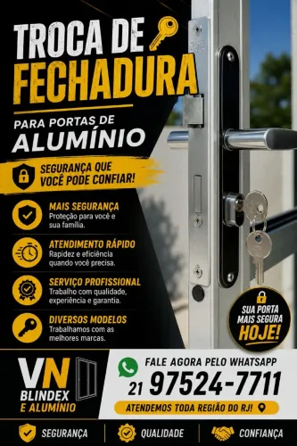 Troca de fechadura Porta de alumínio