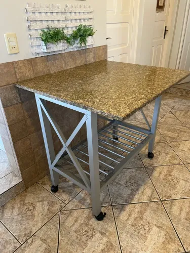 Mesa Auxiliar para Cozinha com Tampo em Granito Robusta
