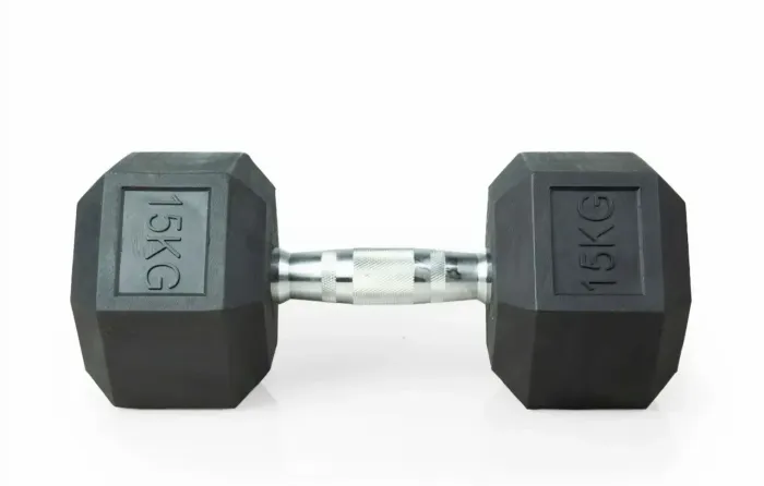 Halter emborrachado sextavado 15kg