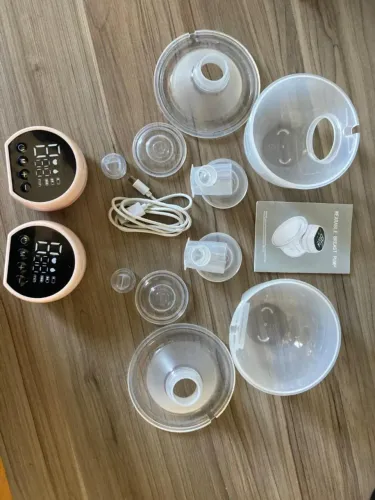 Conjunto com DUAS bomba tira leite materno elétrica portátil 200 ml- livre de BPA