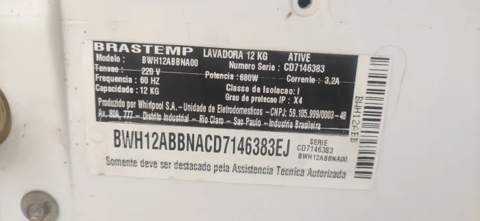Lavadora Brastemp 12 kg