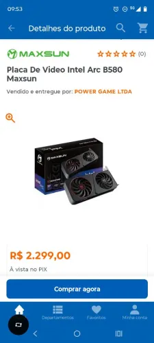 Placa Intel Arc b580 Maxsun-12GB GDDR6- Praticamente Nova(Venda ou Troca)