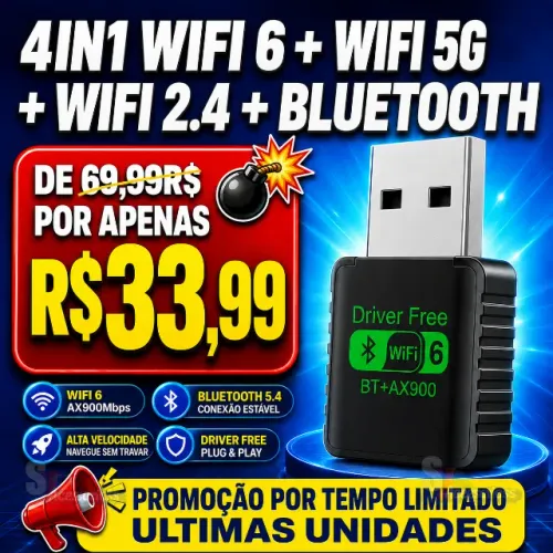 4IN1 WiFi 6 + WiFi 5G + WiFi 2.4G + Bluetooth