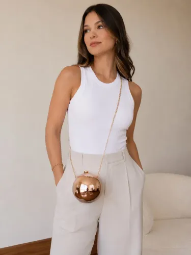 Bolsa Esfera rose gold- Novo