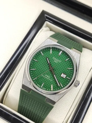 RELOGIO TISSOT PRX AUTOMATICO VERDE PULSEIRA BORRACHA LINHA AAA 10X SEM JUROS