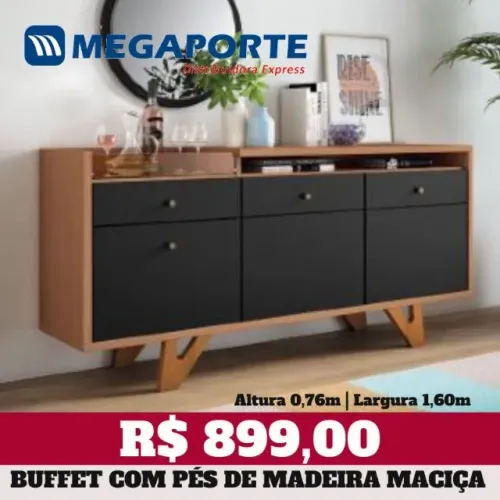 Buffet Bancada com Pés de Madeira Maciça (Novo) Entrega Grátis! 