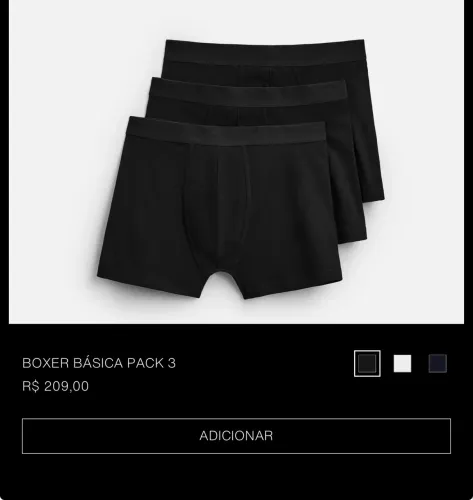 Kit 3 cuecas boxes Zara 