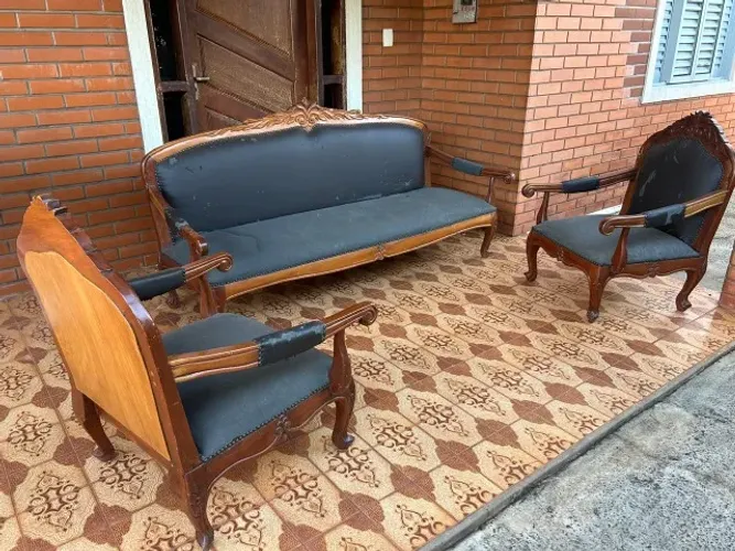 Conjuntivo de Sofás Rústico em Madeira