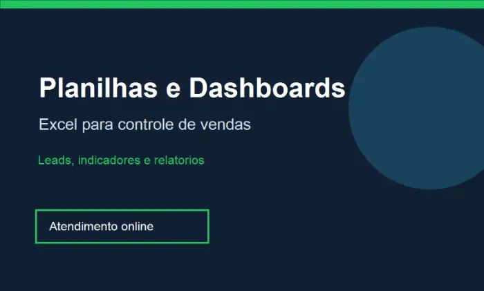 Planilhas e dashboards em Excel para negócios