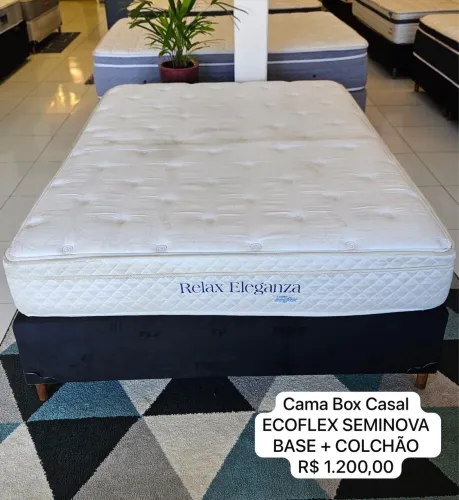 Colchão de Casal ECOFLEX SEMINOVO COM BASE - Entrego! 
