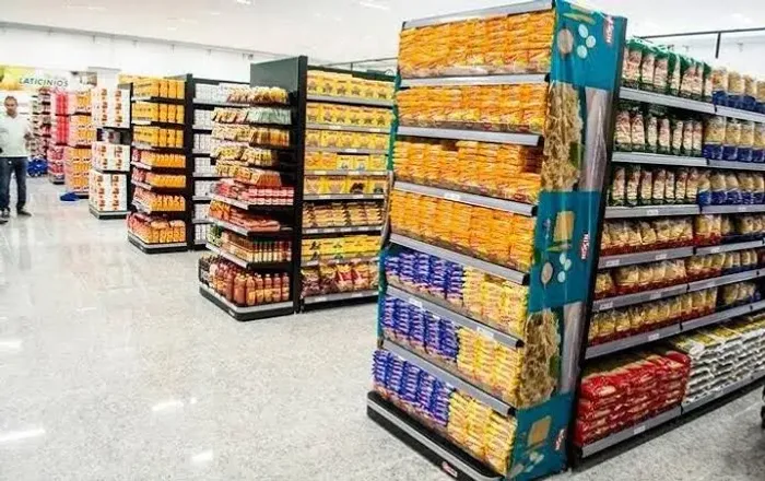 Prateleira gôndolas de supermercado 