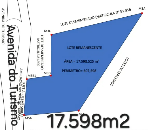 Terreno com 17.598m2 na Avenida do Turismo, Área doTarumã. Terraplenado, Documentado