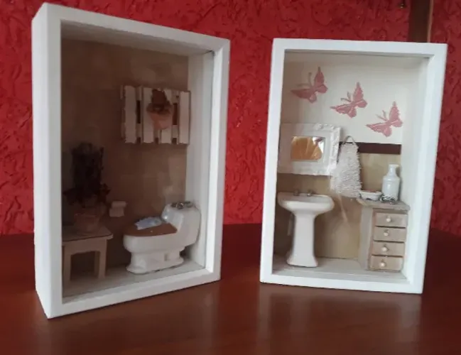 DECORAÇÃO PARA BANHEIROS ARTE VINTAGE ANOS 2000 USADOS