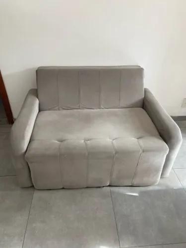 Sofá-cama Matrix Amora Bege Suede