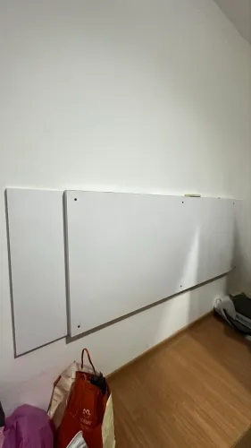 Cabeceira Painel para Cama de Casal Tradicional MDF Branco - Design 3D