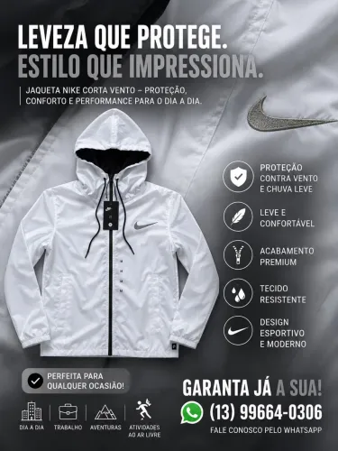 Jaqueta corta-vento da Nike branca