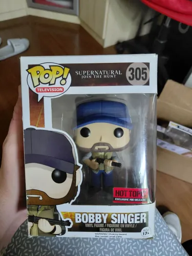 Funko Bobby Singer Hot topic Exclusive #305. Caixa com detalhes.