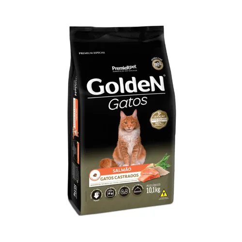 Ração Golden Gatos Castrados Salmão 10,1 kg