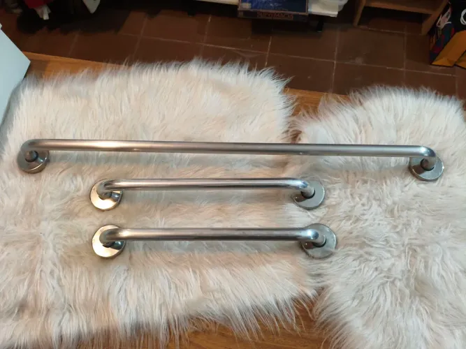 Kit 3 Barras De Apoio Para Banheiro Inox (Usadas - Sem Parafusos)