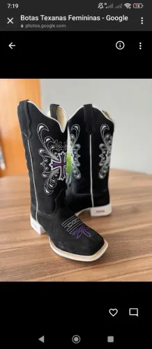 Bota Texana feminina couro legítimo