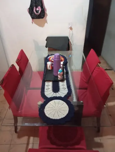Vendo Mesa de Vidro 4 Cadeiras