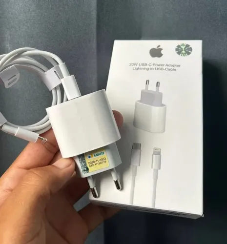 Carregador de iPhone original 11 12 13 14 cabo lightning+ fonte 20w turbo