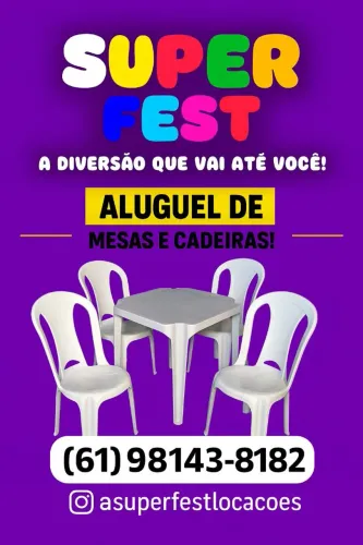 Mesas e cadeiras ALUGUEL 