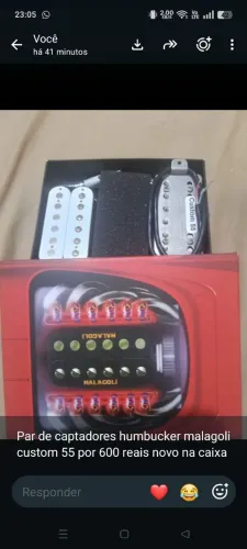 Captadores humbucker malagoli zerados na caixa