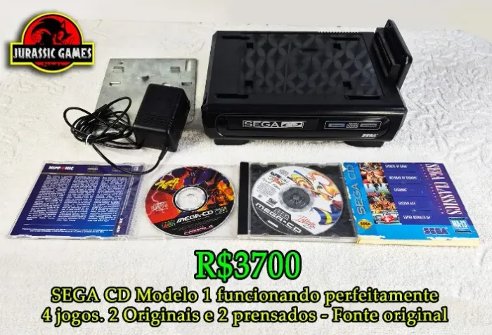 Sega CD Americano Modelo 1 Gaveta Funcionando Perfeitamente. Com Jogos - Mega Drive