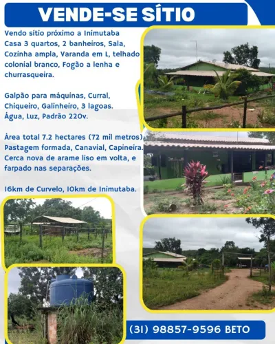 Sitio 7.2 hectares px a curvelo