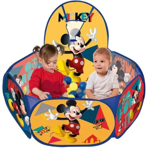 Piscina de Bolinhas Infantil Mickey Dobrável Cercadinho Portátil