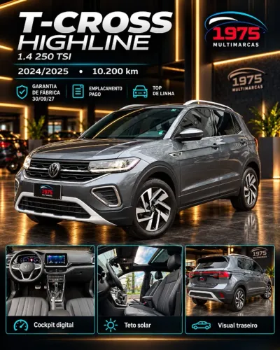 Volkswagen T-Cross Highline 1.4 TSI Flex 16V 5P AUT 2025