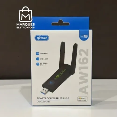 ADAPTADOR WI-FI USB DUAL BAND 2.4G & 5.8G KNUP AW162 1300MBPS