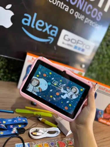 Tablet Infantil Mini Men Rosa 128G - PRODUTO NOVO COM GARANTIA