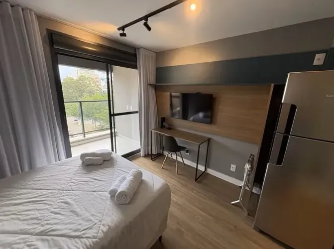 Studio Mobiliado para Locação em Pinheiros, 27m² sem Vaga - por R$ 4.000,00 - São Paulo/SP