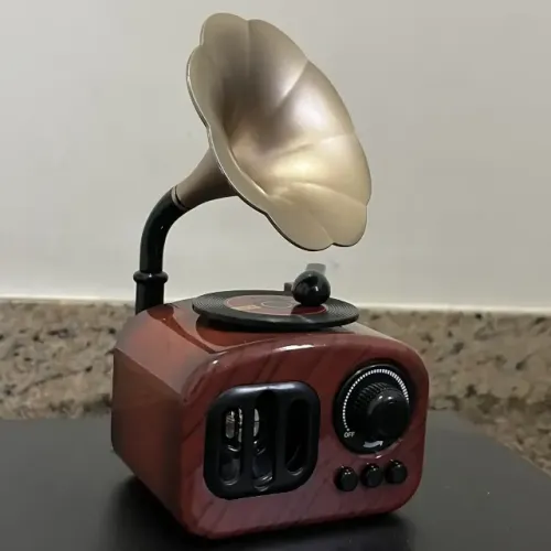 Caixa De Musica A Corda Gramofone Miniatura Vintage Decor