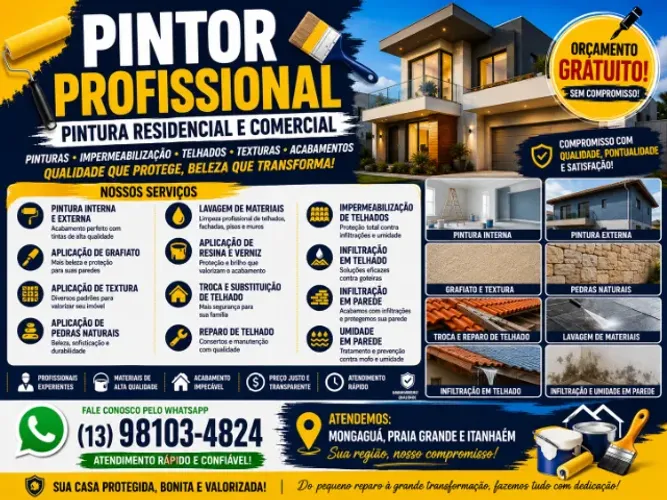 Pintor Profissional em Mongaguá, Praia Grande e Itanhaém