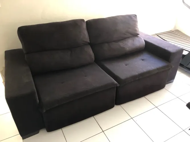Sofá retrátil preto - 2,40m