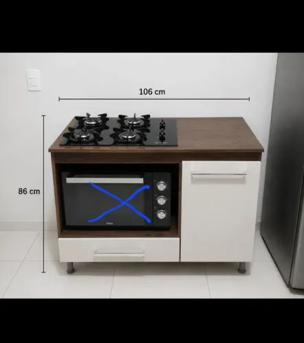 Vendo balcão de cooktop + fogão de 4 bocas