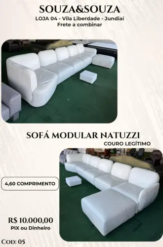 Sofá Nattuzi Couro Legítimo 