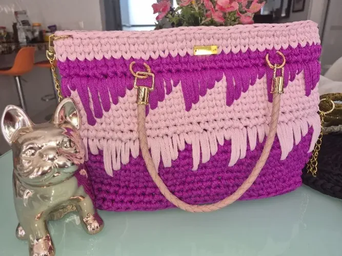 Bolsa croché artesanal 'AMOR DE VÓ"