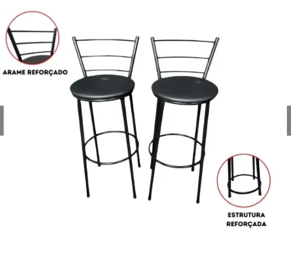 Banquetas Bancos Alta Bistrô Cozinha Americana Bancada Bar Balcão - 2 Unidades