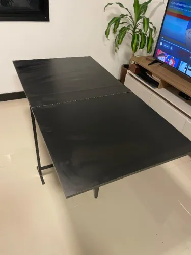 Mesa de Jantar Dobrável Articulada 6 Lugares - Preta