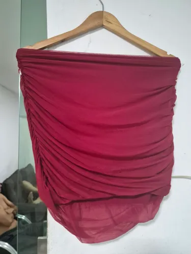 Saia Drapeada Vinho M