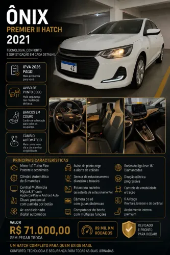 Chevrolet Onix Hatch Premier 1.0 12V TB Flex Aut. 4P 2021