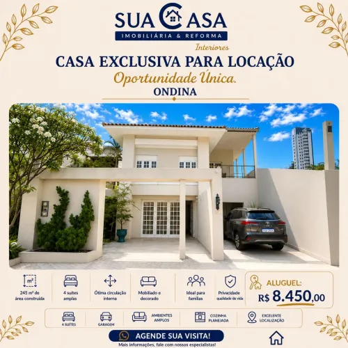 Casa em ondina 4/4 aluguel anual com administração imobiliária (corretor não insista)