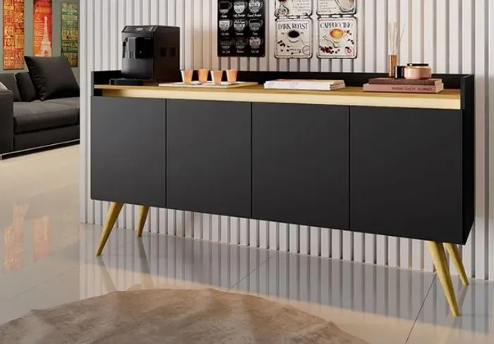 Aparador Buffet Retrô 4 Portas Gold Primus **novo na caixa**